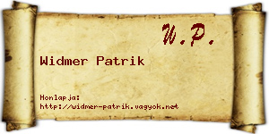 Widmer Patrik névjegykártya